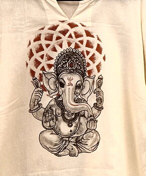 Långärmad Bomull Tröja  /Skjorta med Ganesha