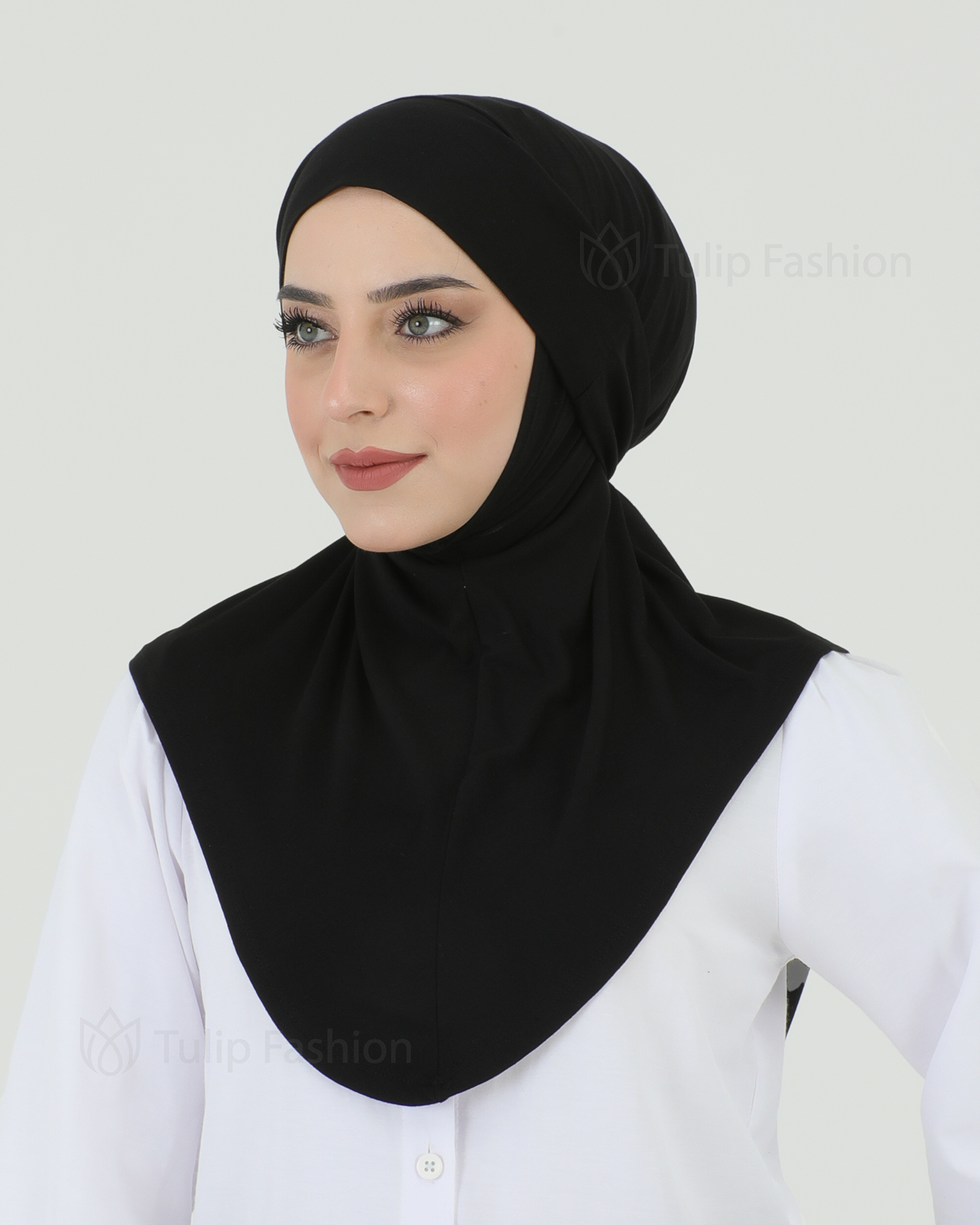 Hijab - Instant Jersey with band - Black - 2
