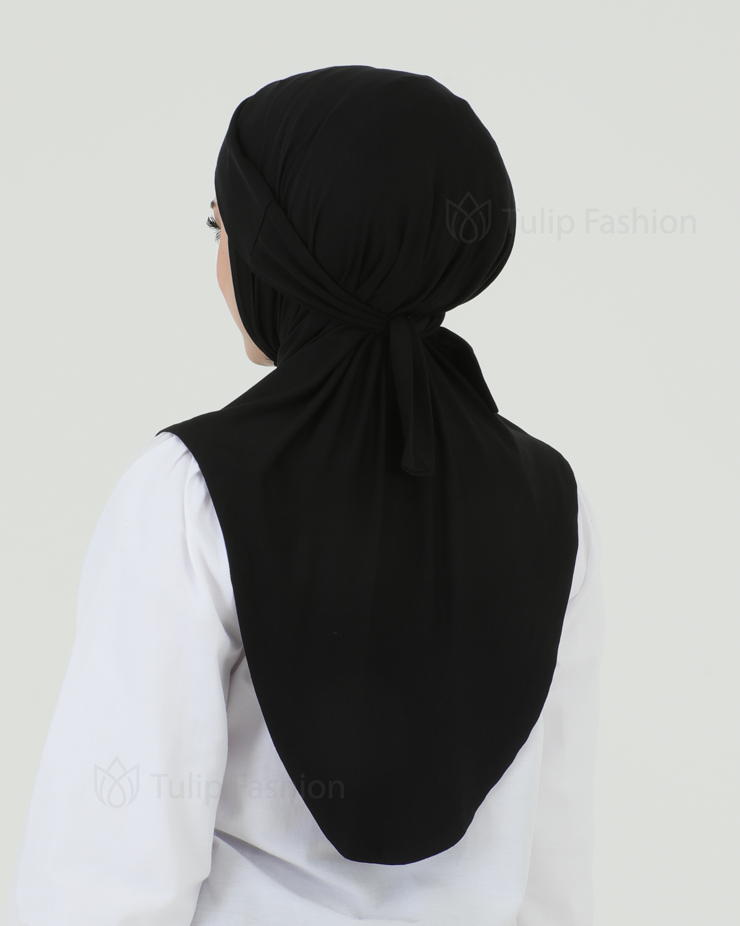 Hijab - Instant Jersey with band - Black - 4