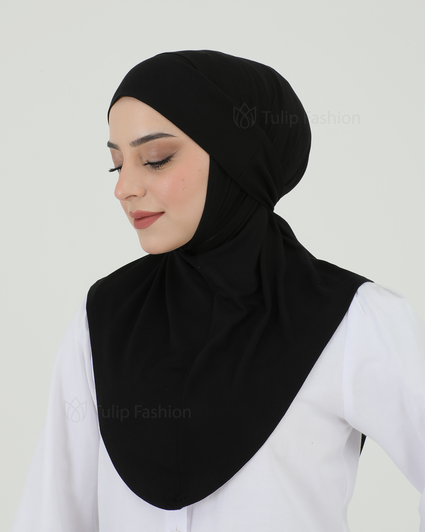 Hijab - Instant Jersey with band - Black - 5