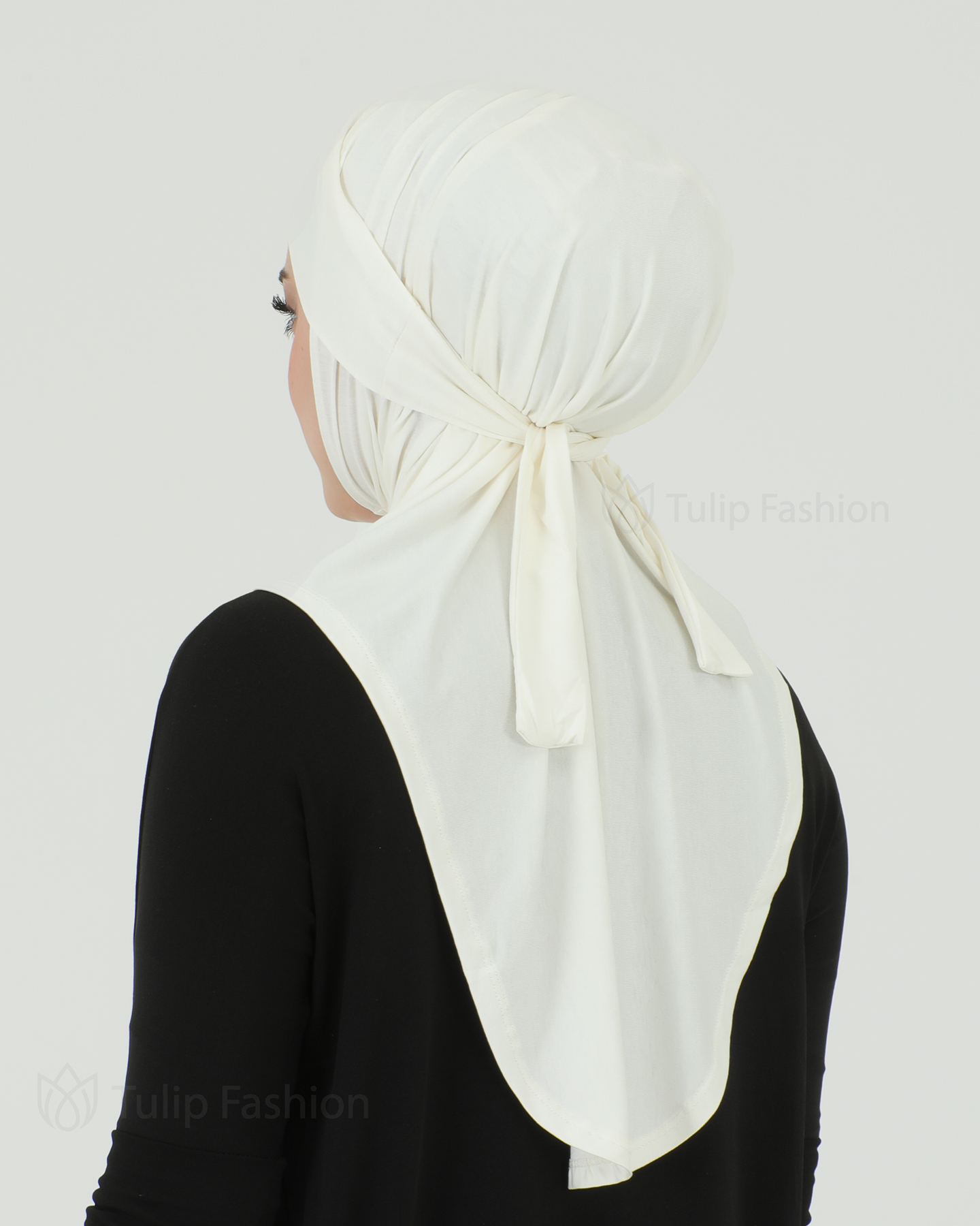 Hijab - Instant Jersey with band - Off-White - 4