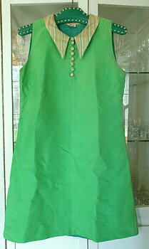 Dress Duet Denmark pea green sleeveless 1970s size M