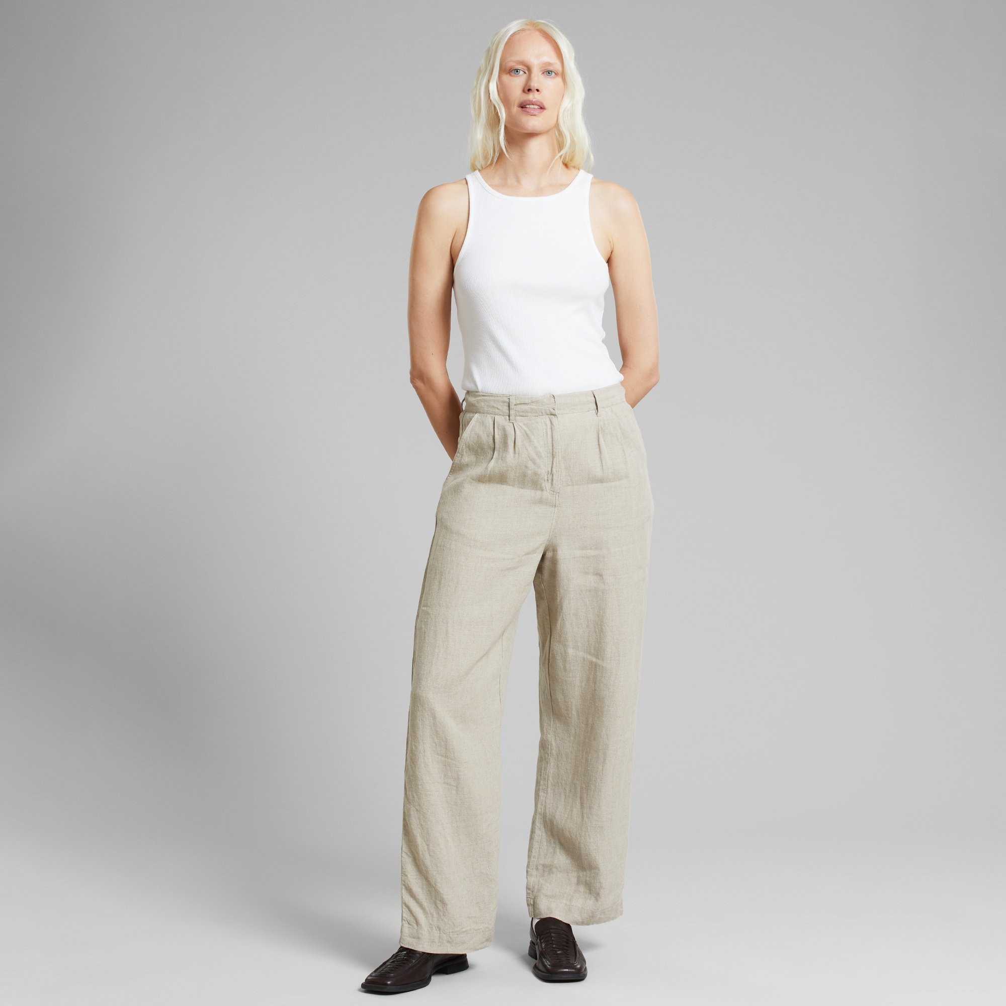 Pants Vickleby Linen Ecru
