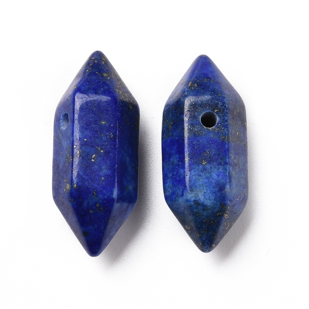 Lapis lazuli dubbelterminerad spets 20 x 9 mm - 2