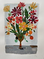 Collage "Höstbukett" av Maria C Bernhardsson. Orginal utan ram. 70x50cm.