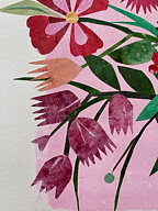 Collage "Malva" av Maria C Bernhardsson. Orginal utan ram. 70x50cm.
