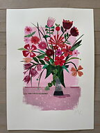 Collage "Malva" av Maria C Bernhardsson. Orginal utan ram. 70x50cm.