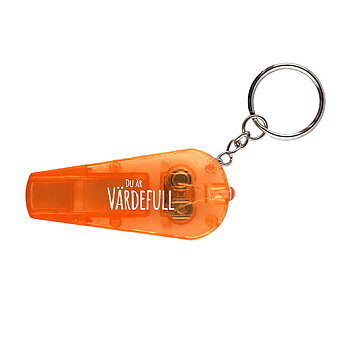 Nyckelring med LED – Visselpipa, orange