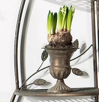 Kruka liten urna Jugend antik plåt art deco shabby chic lantlig stil Gårdsromantik