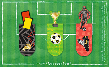Libri_x : Fotboll - Magnetbokmärken 3 st på kort - Läsinspiration för unga läsare!