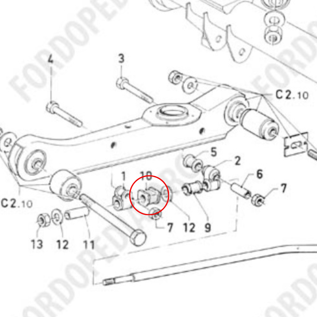 Puslat 12mm kallistuksenvakaaja taka Taunus /Cortina - 2