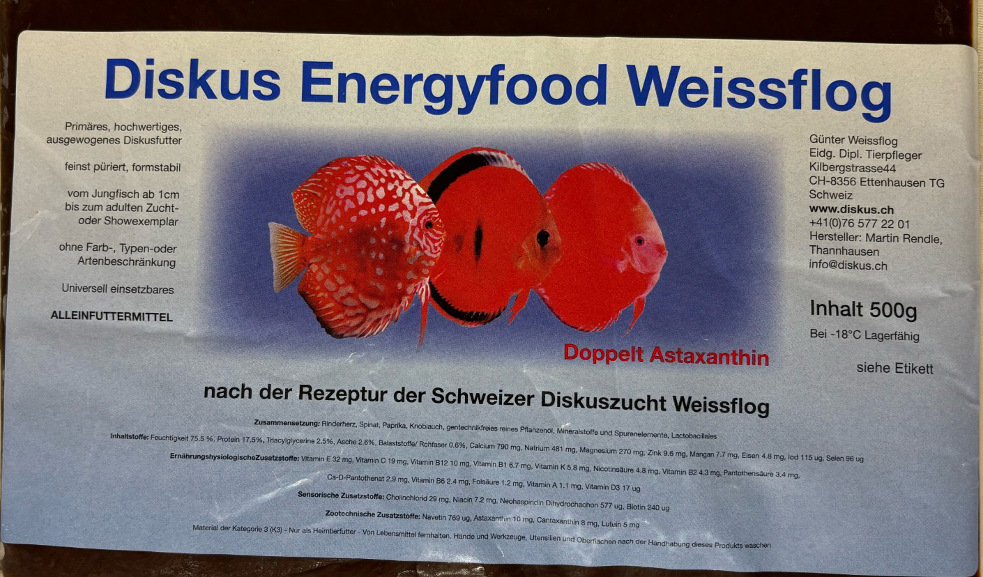 Diskus Energyfood Double Astaxantin Weissflog 500g