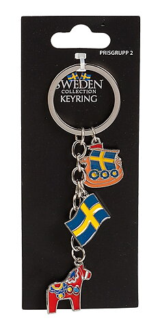 KEYRING SWEDEN vikingskepp dalahäst