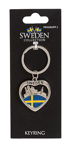 KEYRING Hjärta SVERIGE flagga stockholm