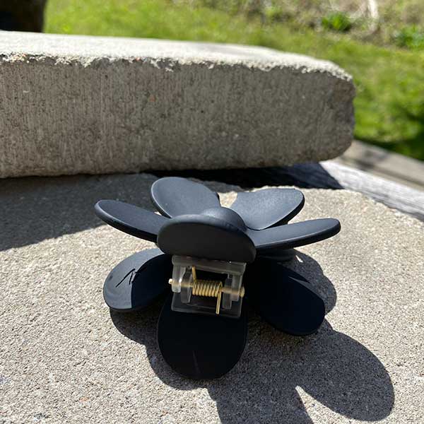 Annica Vallin - Hårklämma L Flower Black  - 3