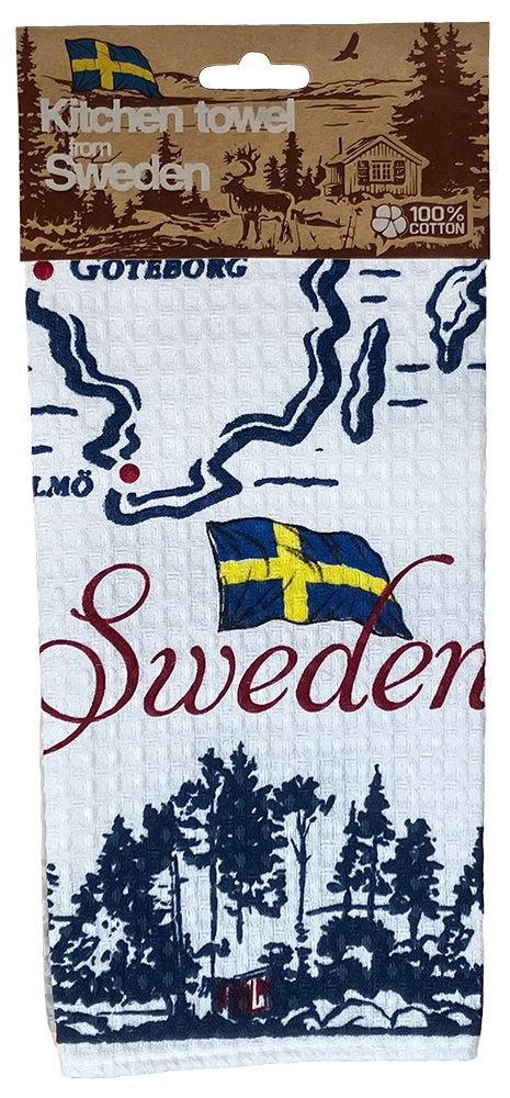 Küchentuch Schweden Karte