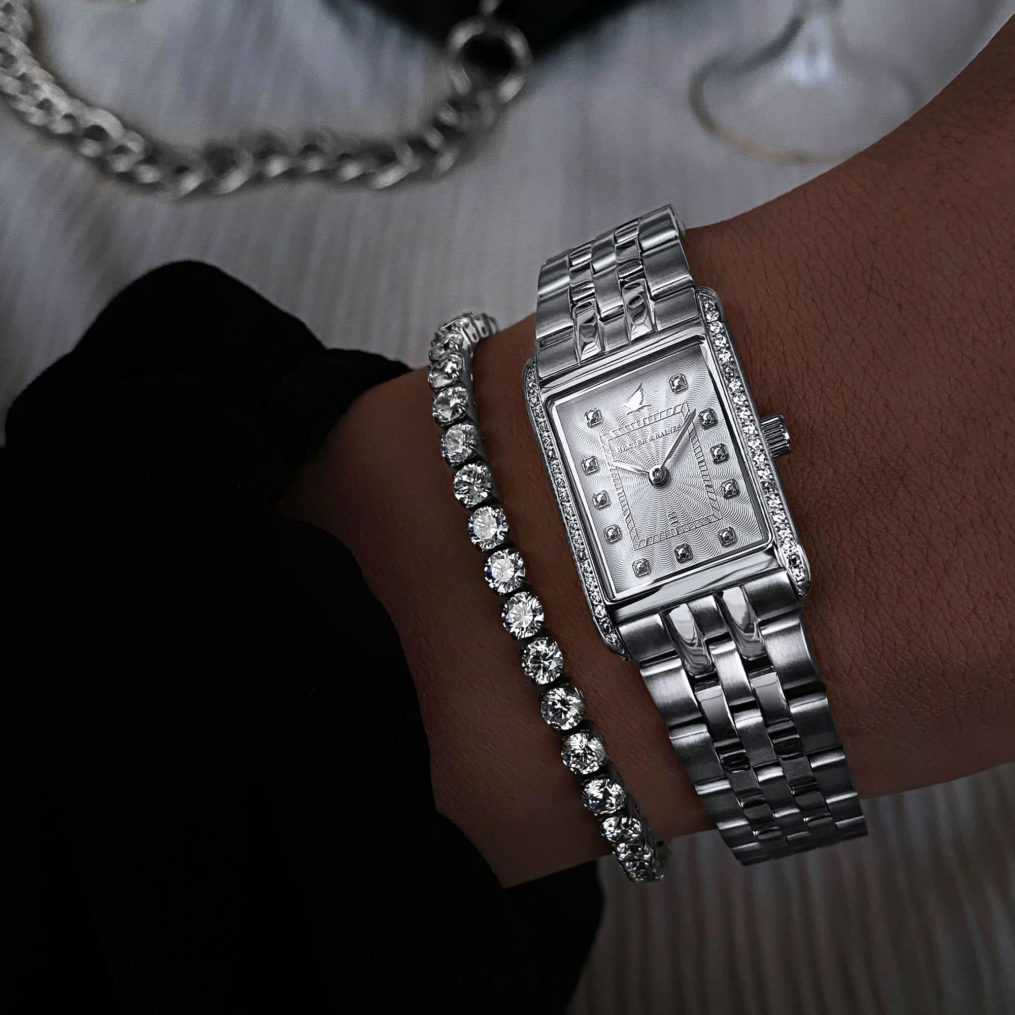 H&B Gala Pavé, Silver & White - 7