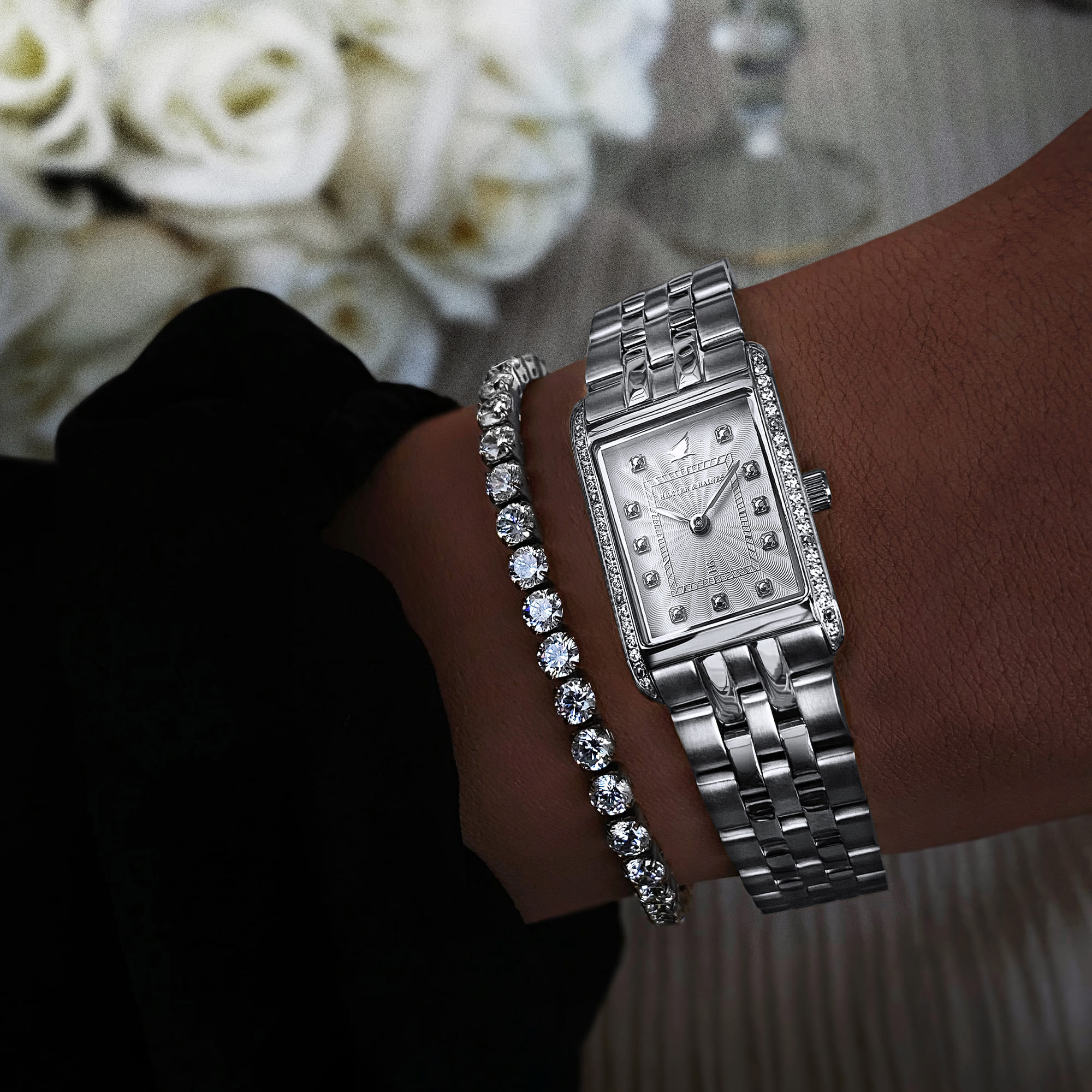 H&B Gala Pavé, Silver & White - 15