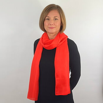 Eldröd Sidensjal Ingela 