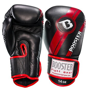 Booster Thaiboxhandske BGL-1-V3  Svart/Röd 10-16 oz
