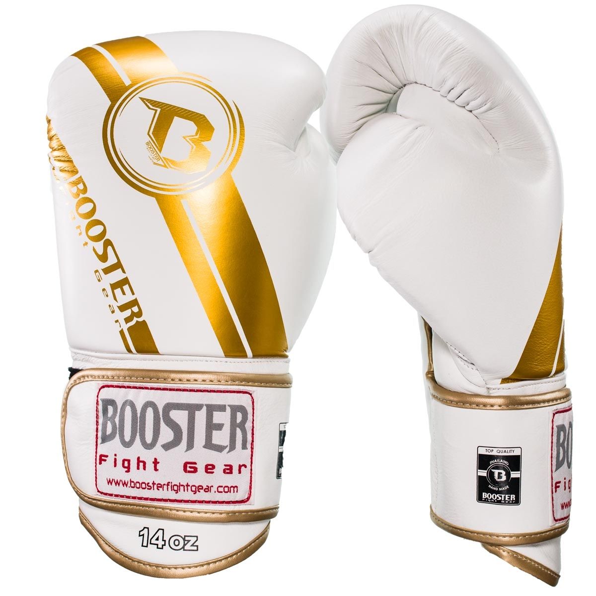 Booster Thaiboxhandske BGL-1-V3  Vit/Guld 10-16 oz - 2