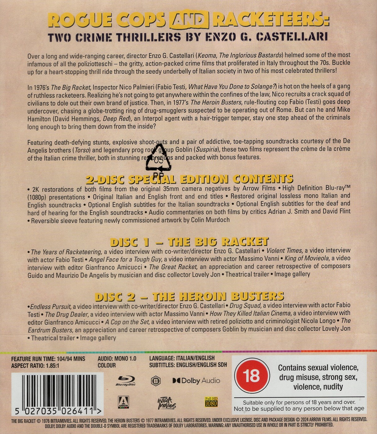 Rogue Cops And Racketeers: Two Crime Thrillers by Enzo G. Castellari (ej svensk text) (Blu-ray) - 2
