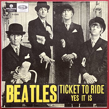 BEATLES - Ticket to ride 7" Bright yellow Swe PS 1965