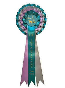 1009 - Rosette 4 lose Girlanden 3 Bänder, 40  cm