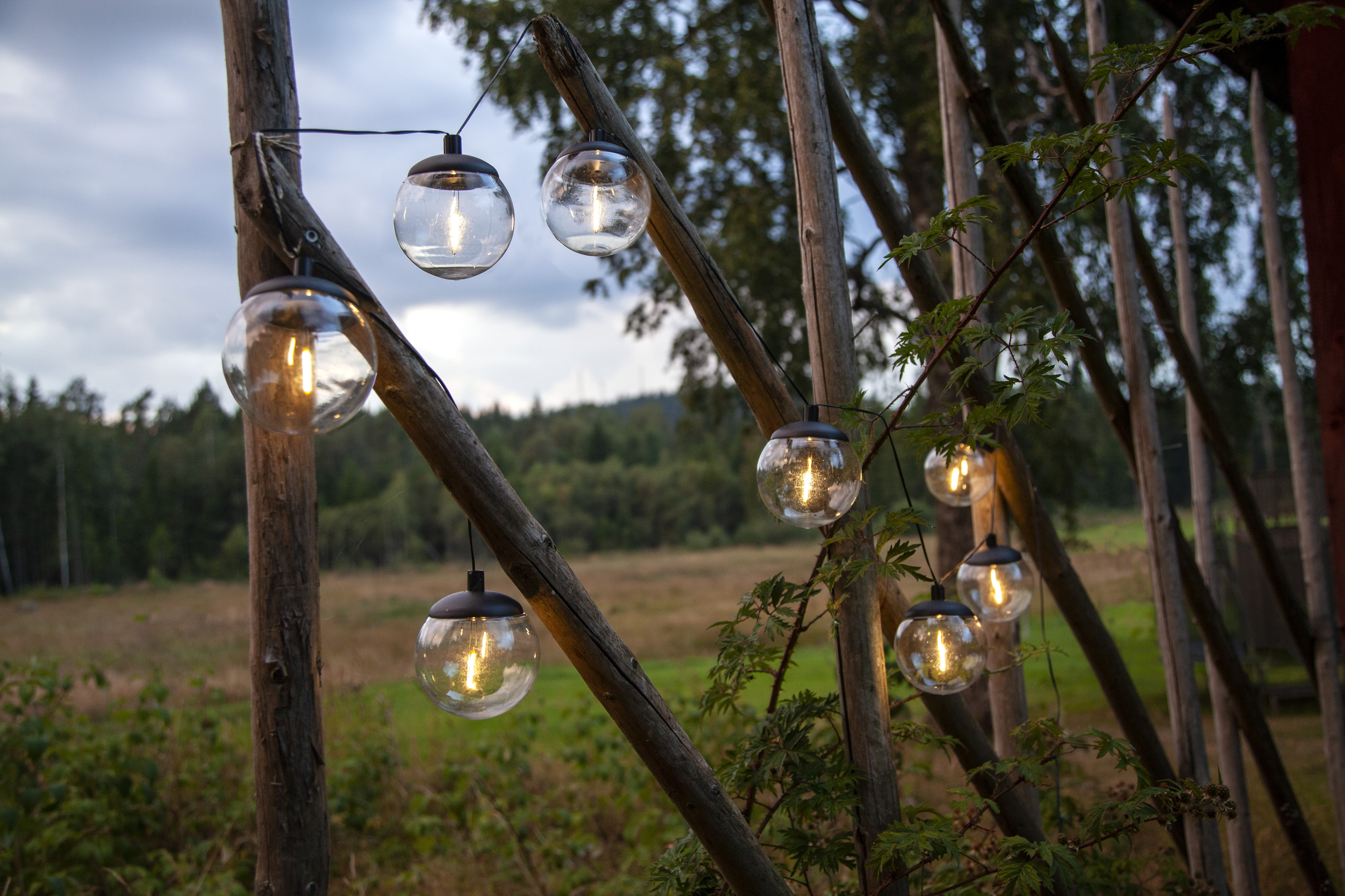 Ljusslinga Globe 210 cm. Solcells lampor. Solcellsslinga