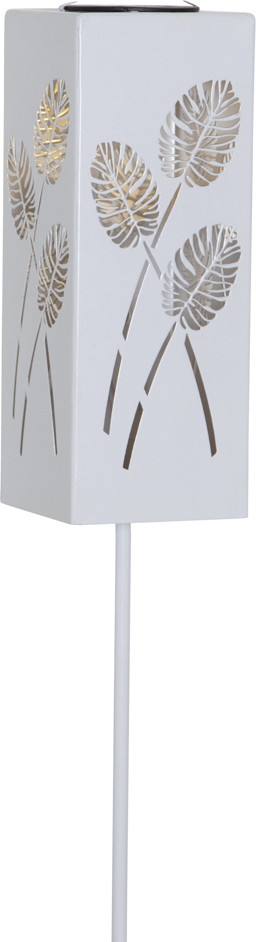 Solcellslampa Löv i vit metall. 25-90 cm - 7