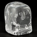 エリック・ホグラン  クリアなガラスのフクロウ  (7cm)  1960年代 H2271