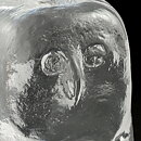 エリック・ホグラン  クリアなガラスのフクロウ  (7cm)  1960年代 H2271