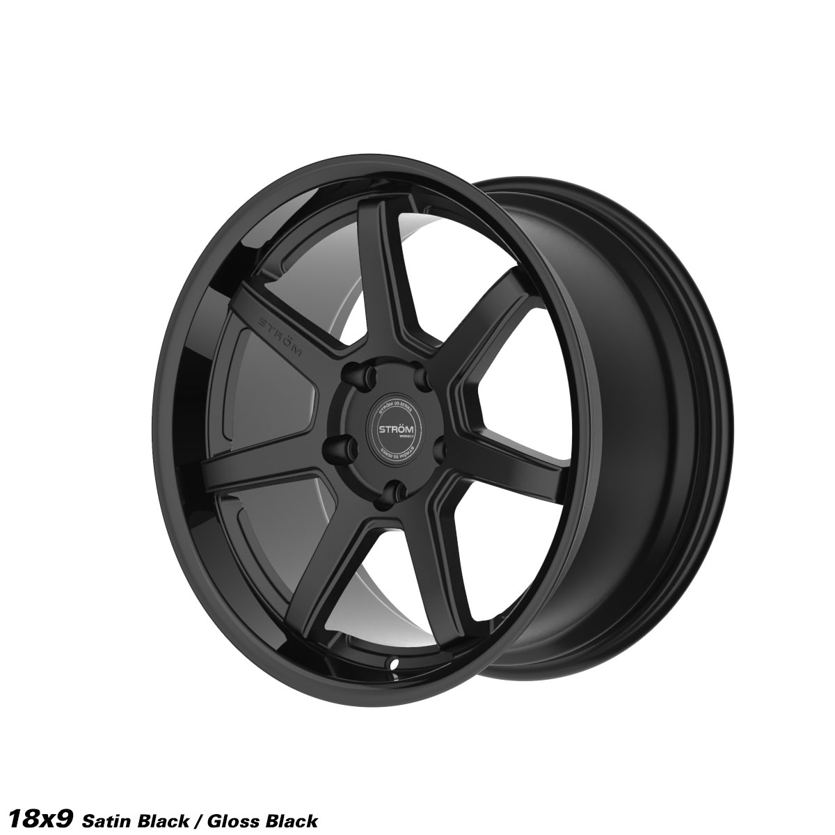 Ström Wheels DS-15 18x9 ET30 5x114,3 Gloss Black / Satin Black Face