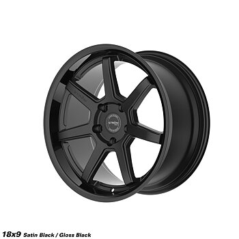 Ström Wheels DS-15 18x9 ET33 5x100 Gloss Black / Satin Black Face