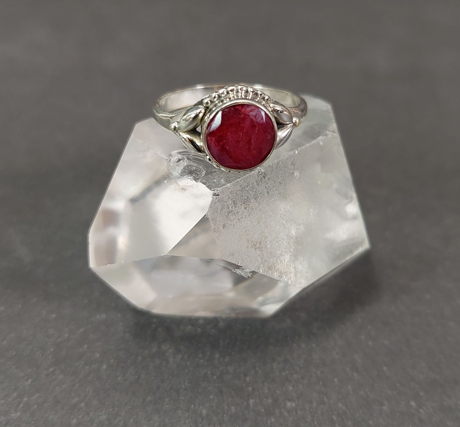 Silverring med Cabochon i olika stenar - 6