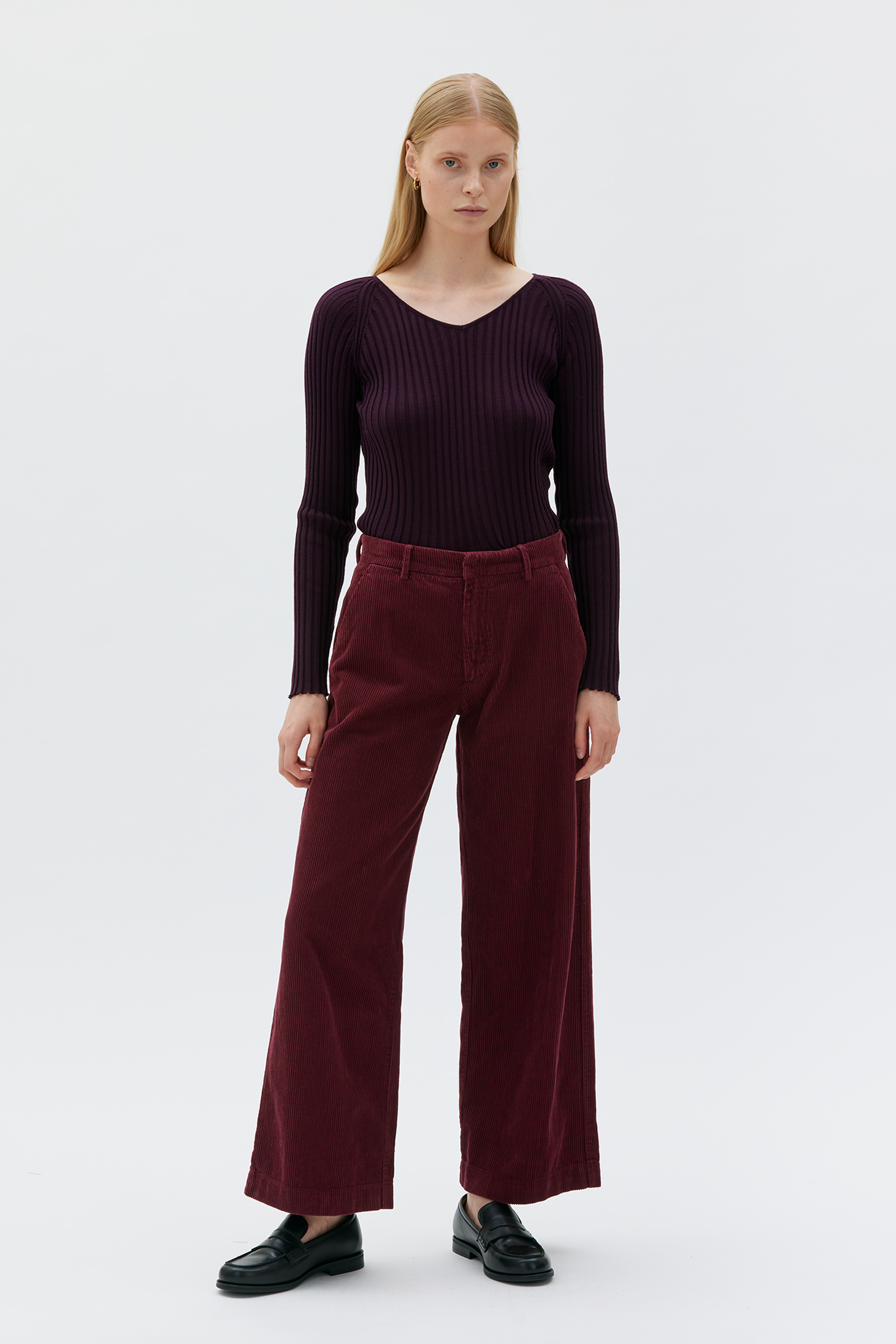 Wide leg corduroy trousers cheap