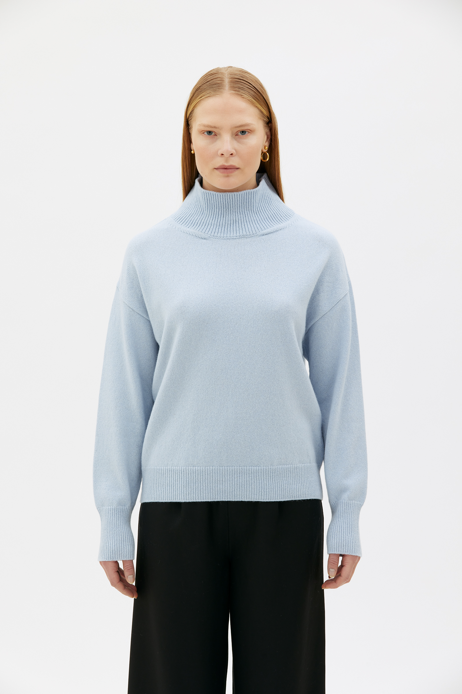 Nash wool and cashmere turtleneck sweater Sky blue maska