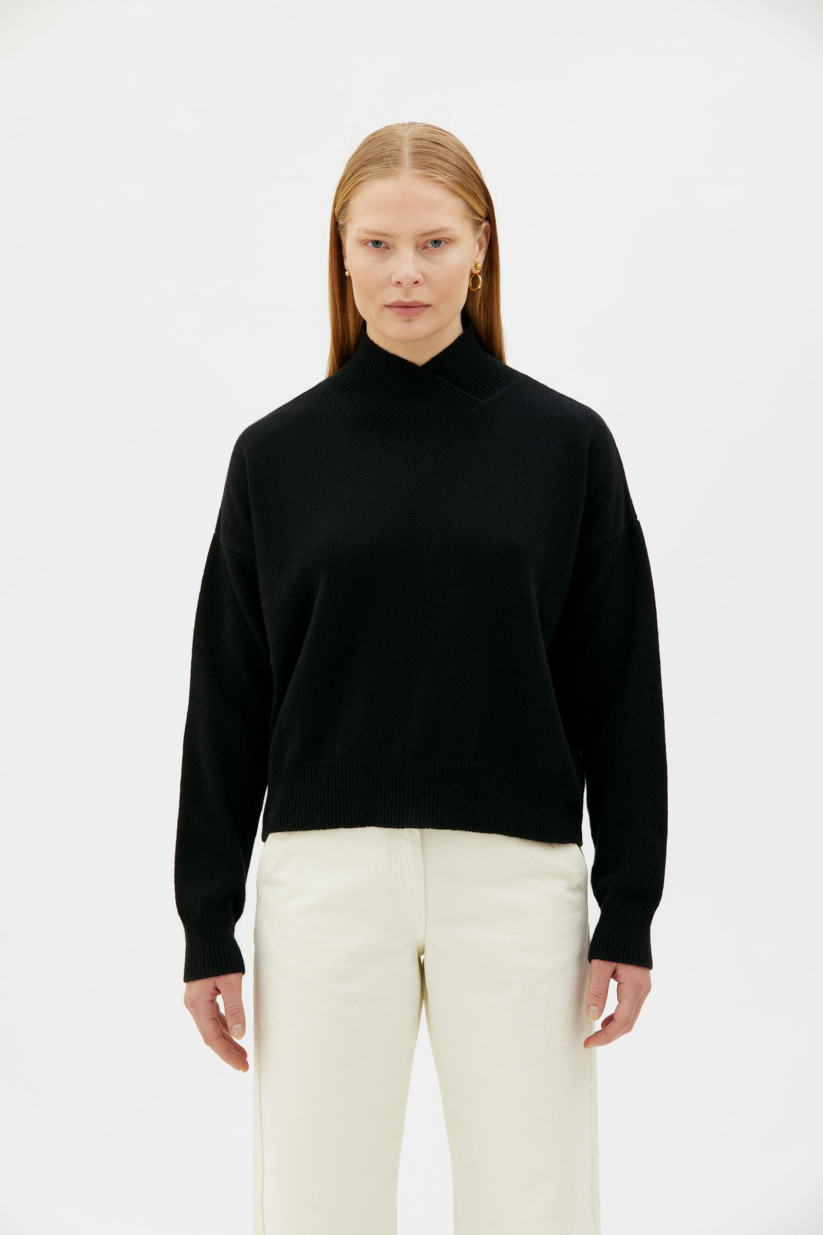 Wrap neck sweater new arrivals
