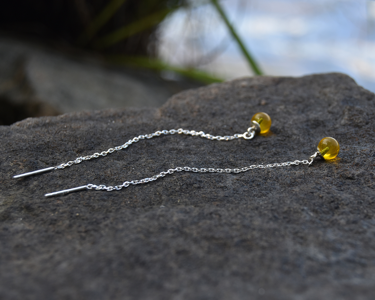 SVALÖ HONEY - yellow earring chain - 3