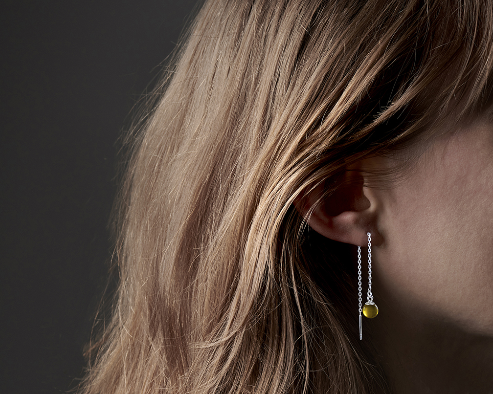 SVALÖ HONEY - yellow earring chain - 4