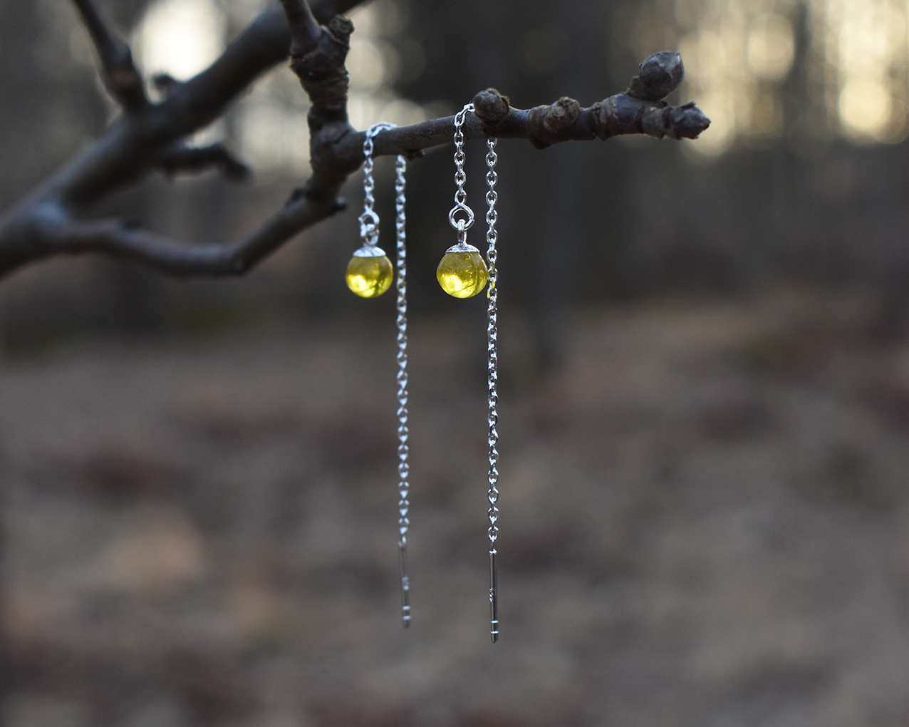 SVALÖ HONEY - yellow earring chain