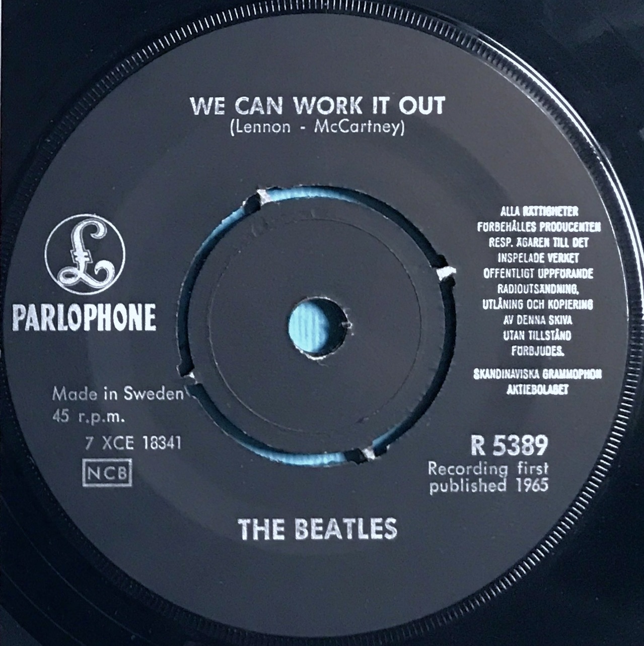 BEATLES - We can work it out 7" RED Swe PS 1965 - 3