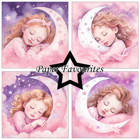 Paper Favourites PP 6x6  -Sleeping Girl & Boy - 2