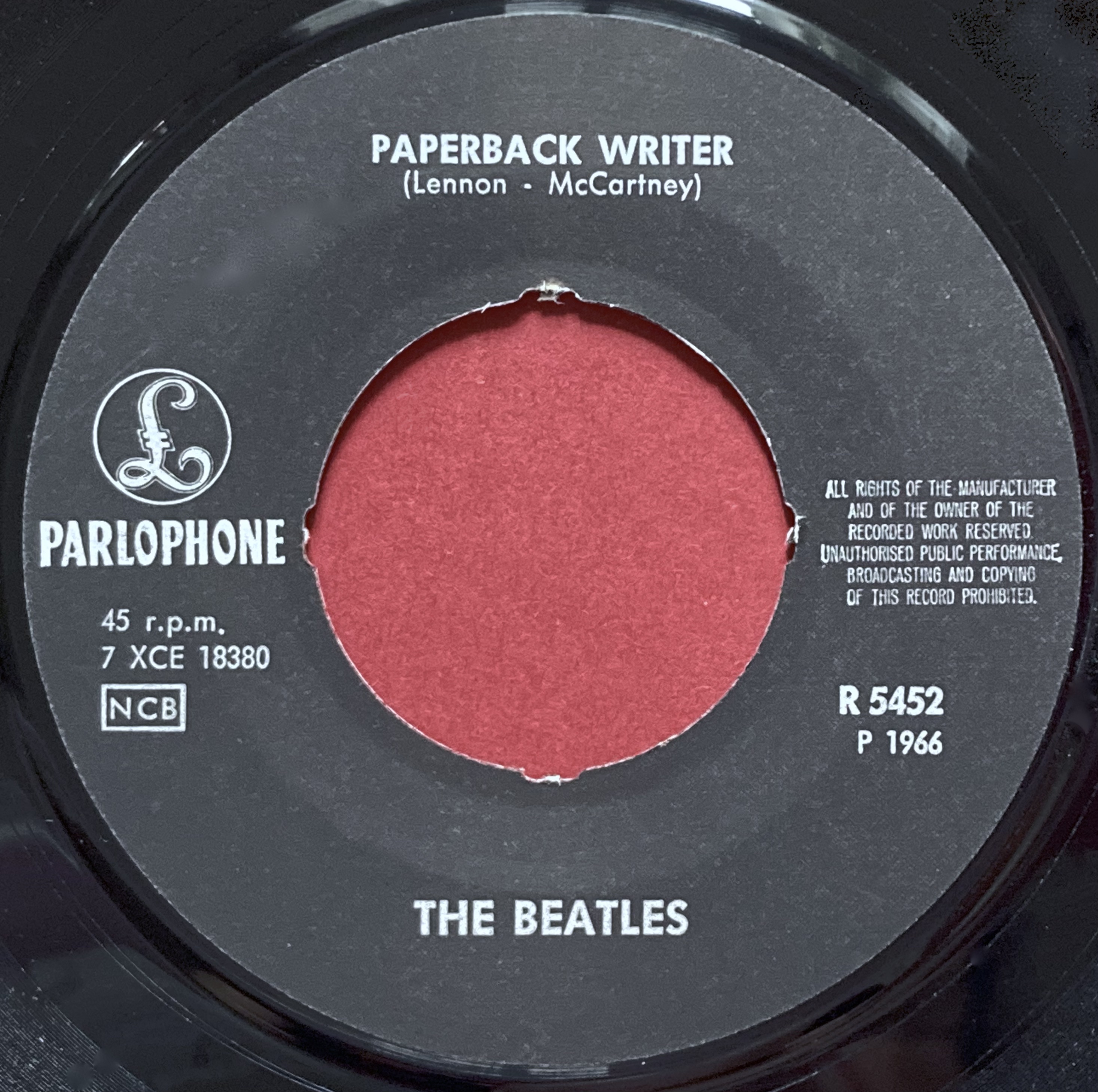 BEATLES - Paperback writer 7" BLÅ bak Swe PS 1966 - 3