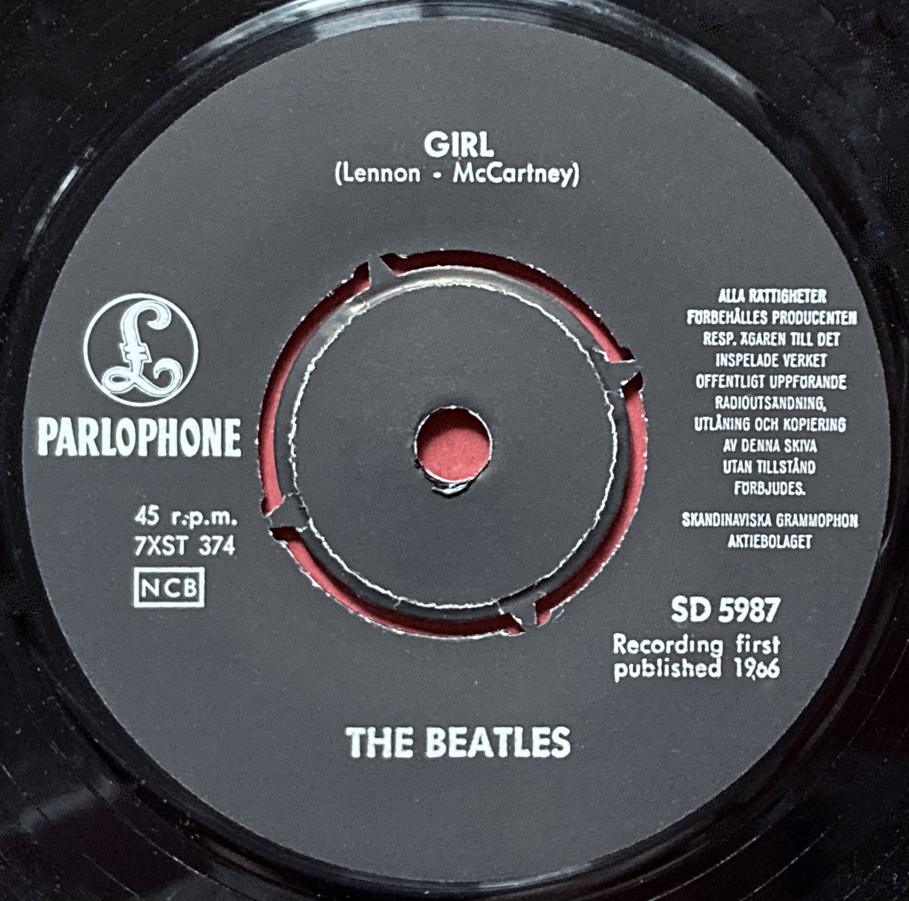 BEATLES - Michelle 7" Blank rear Swe PS 1966 - 4