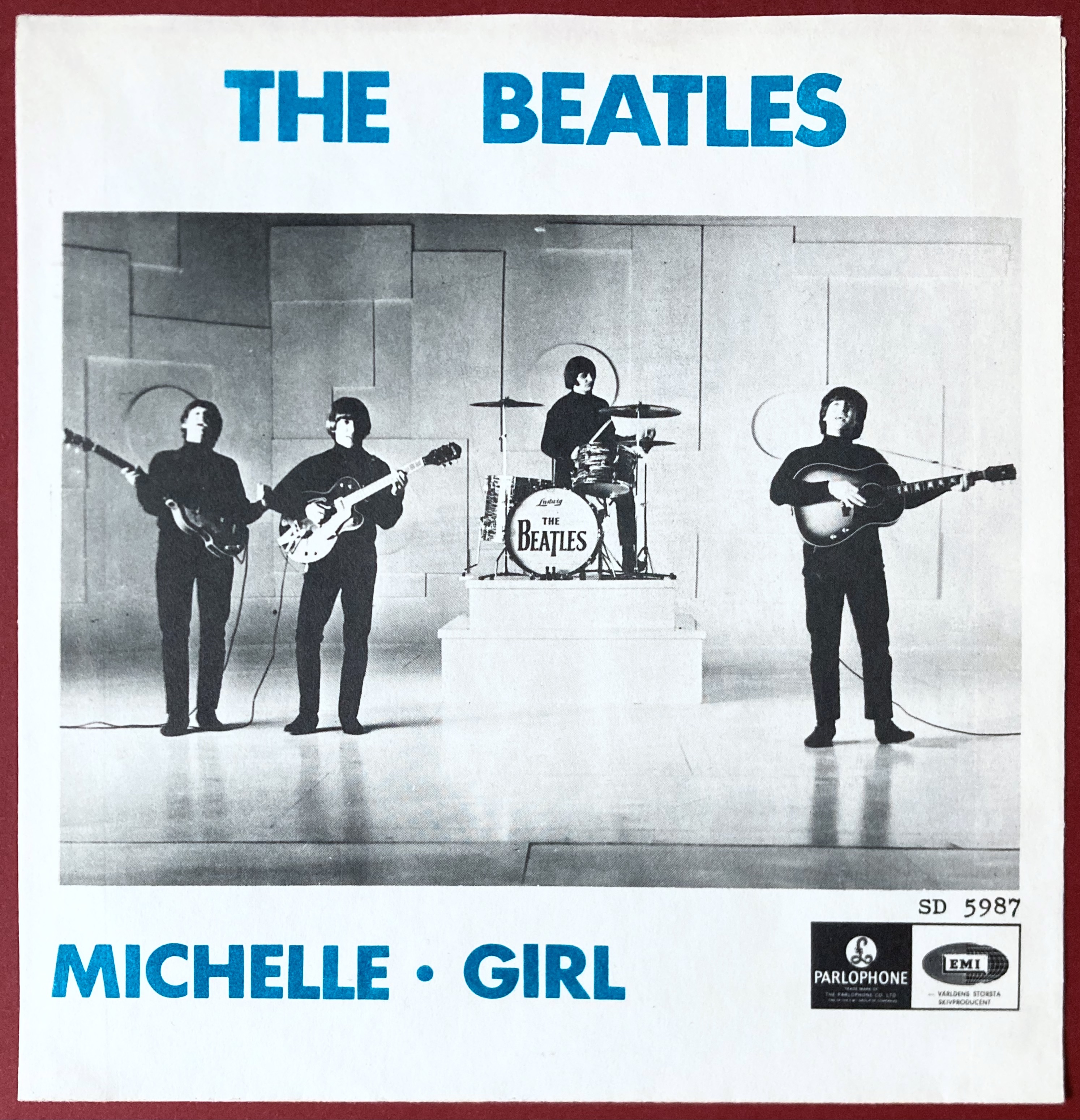 BEATLES - Michelle 7" Blank rear Swe PS 1966