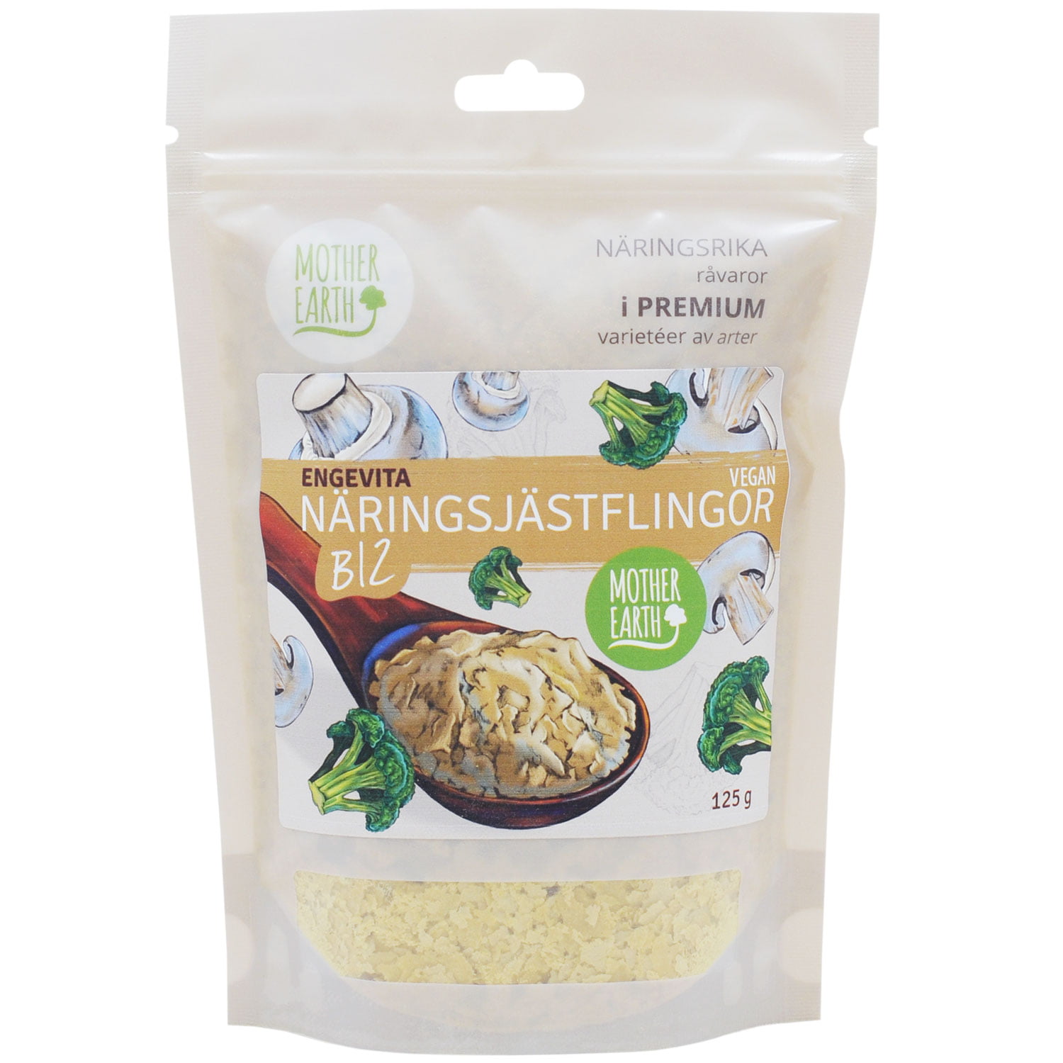 Näringsjästflingor Engevita med B12 Mother Earth 125g