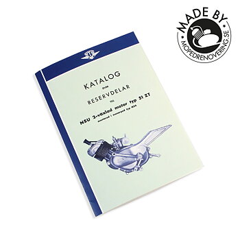 Ersatzteilkatalog NSU 2 vxl, Typ 51 ZT. Montiert in Monarped Typ M24, hergestellt von Mopedrenovering.