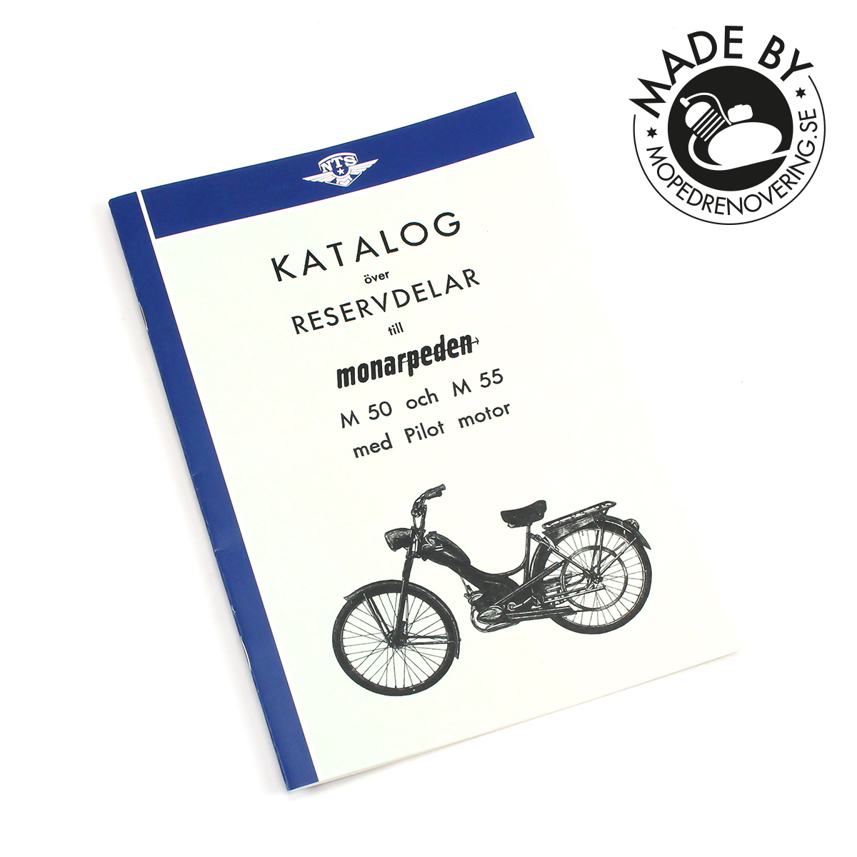 Ersatzteilkatalog Monarpeden M50 und M51 mit Pilot-Motor. Hergestellt von Mopedrenovering.