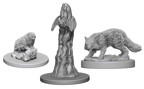 Pathfinder Battles Deep Cuts Minis: Familiars (Fox, Bat, & Badger)